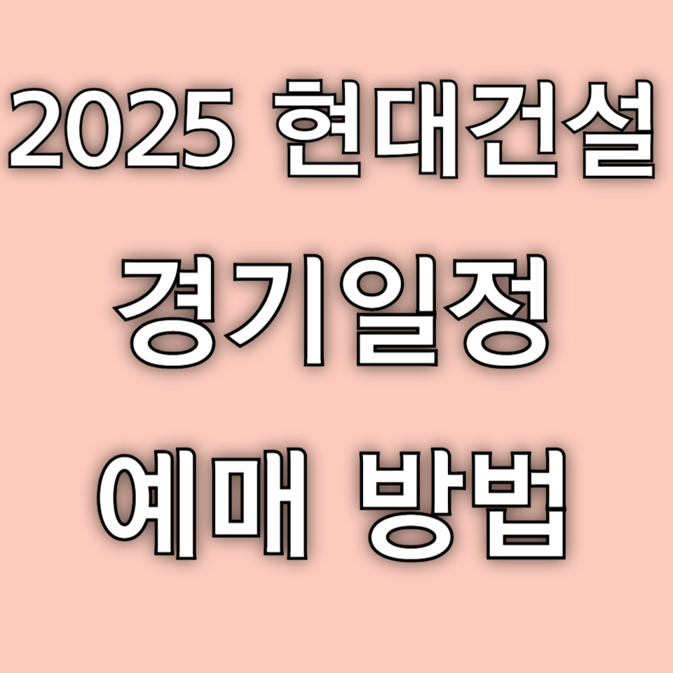 2025 현대건설 배구단 경기일정 예매