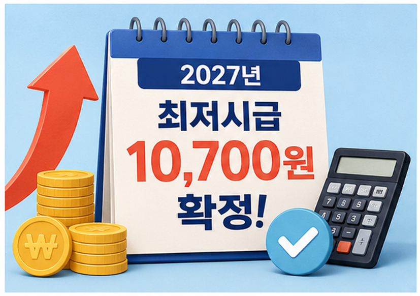 2027년 내 월급은 얼마? 내년 최저임금 10,700원 확정 소식 총정리! (예상 실수령액, 계산법)