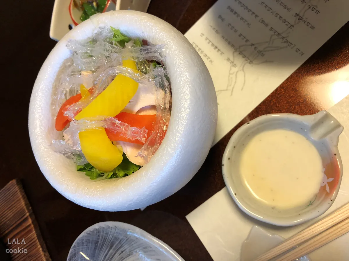 후쿠오카-유후인-료칸-추천-야마다야-가이세키-전채요리-샐러드