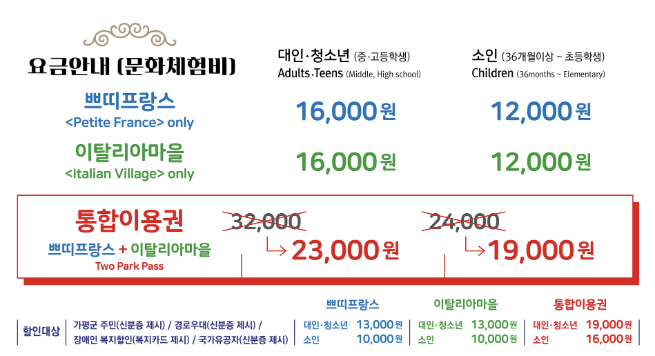 베니스 가면 축제 이용 요금
