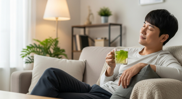 상추차를 곁들인 힐링 타