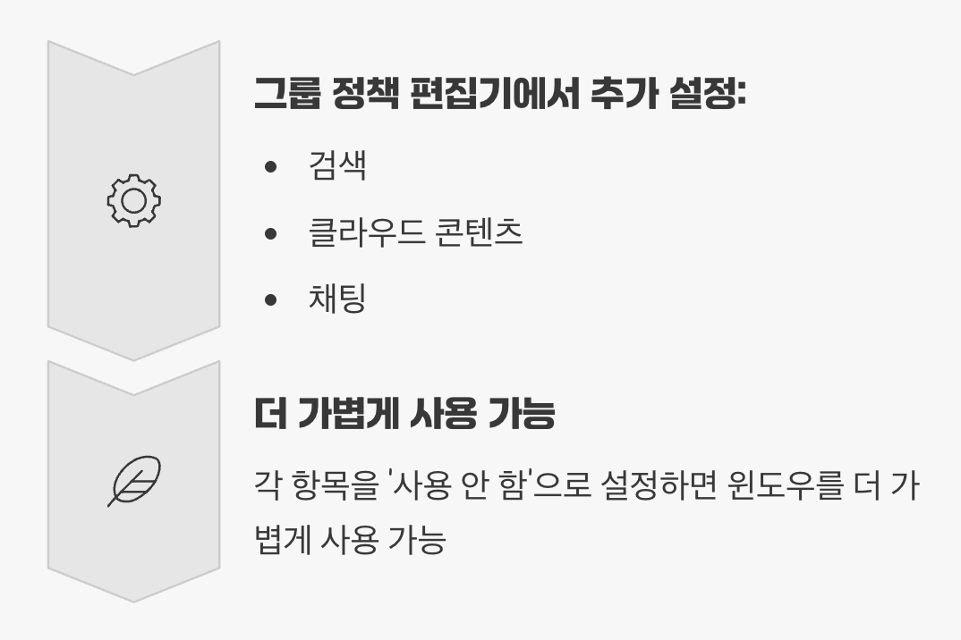 보너스 팁: 웹 관련 기능까지 비활성화하기