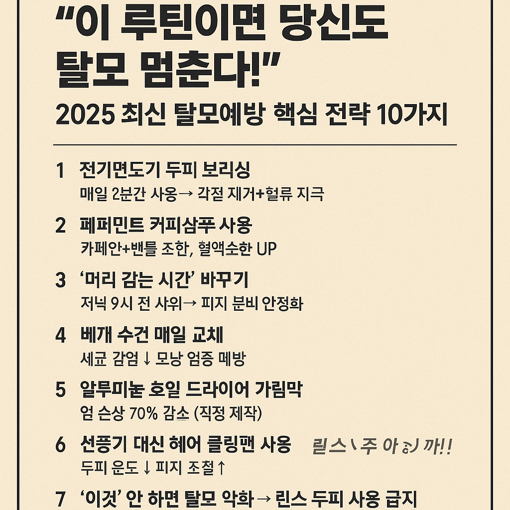 탈모예방 방법