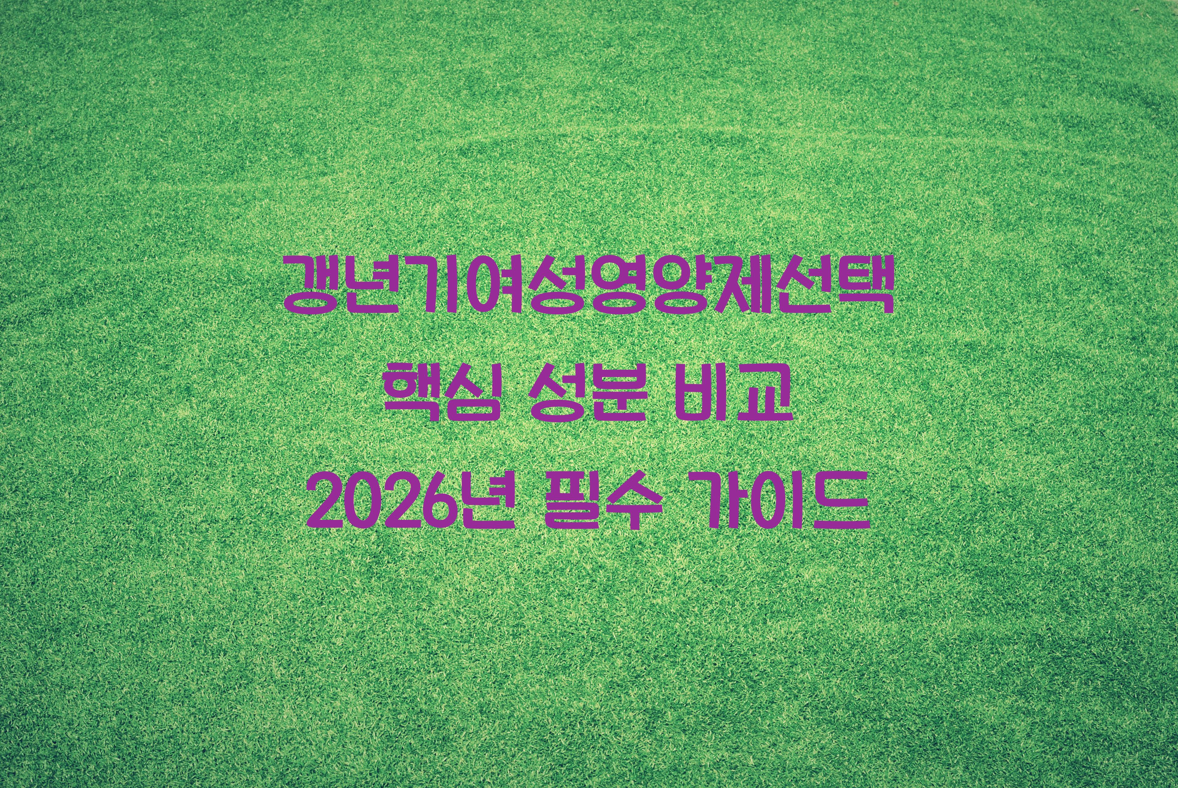 갱년기여성영양제선택