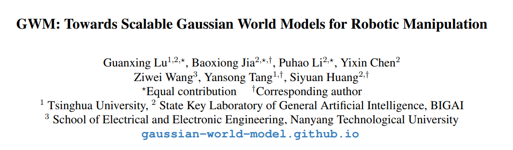 [논문 리뷰] GWM: Towards Scalable Gaussian World Models for Robotic Manipulation
