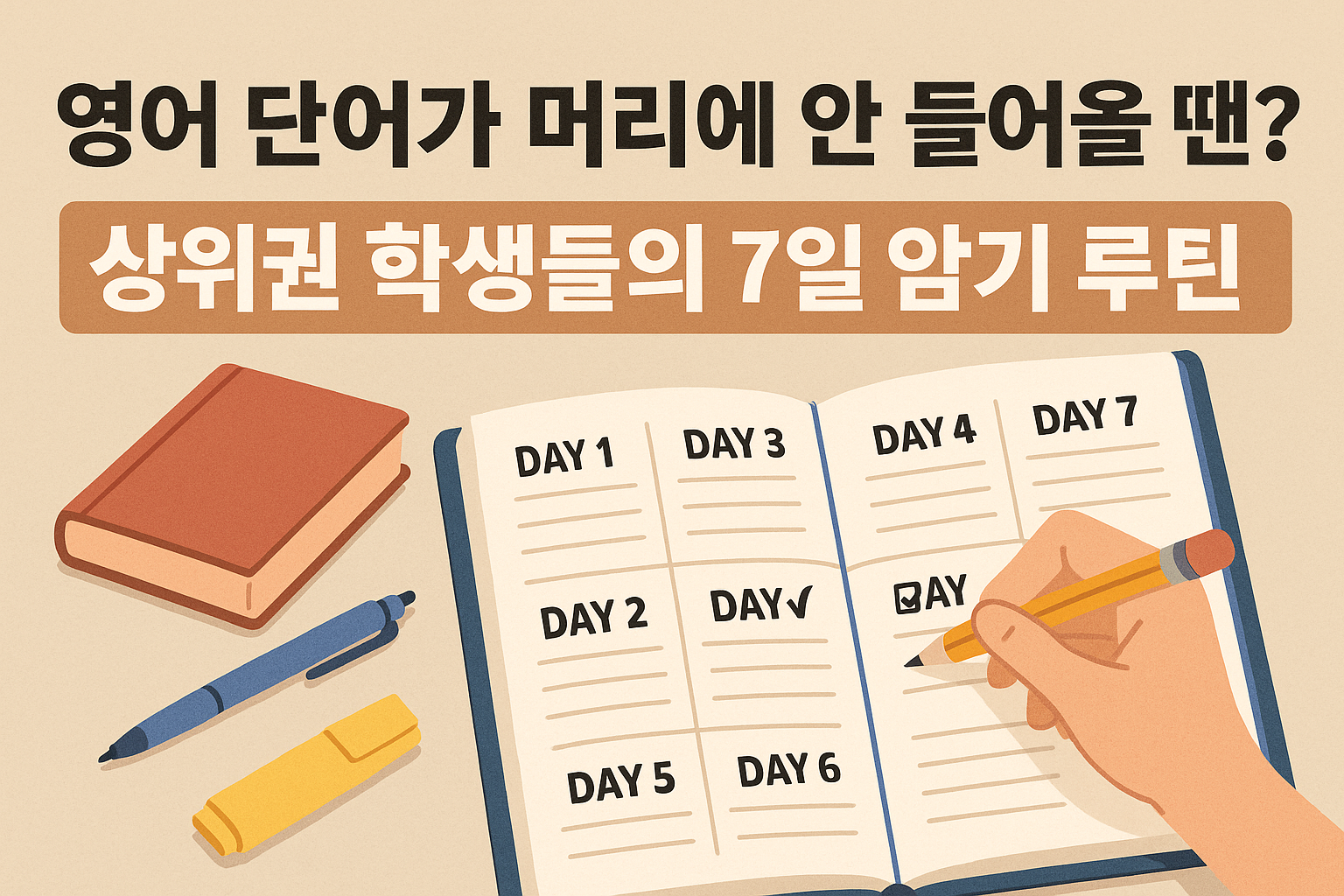 영어단어가-머리에-안-들어올-땐-상위권-학생들의-7일-암기-루틴-플래너-체크리스트-공부도구-학습계획-공부루틴-실천하기