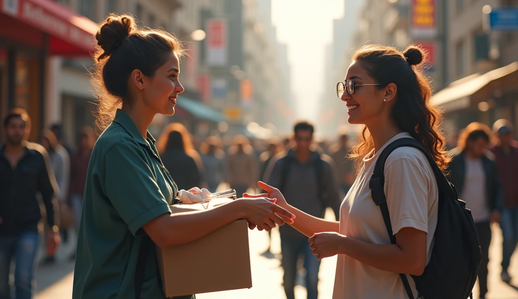 중고거래를 하는 사람들 이미지