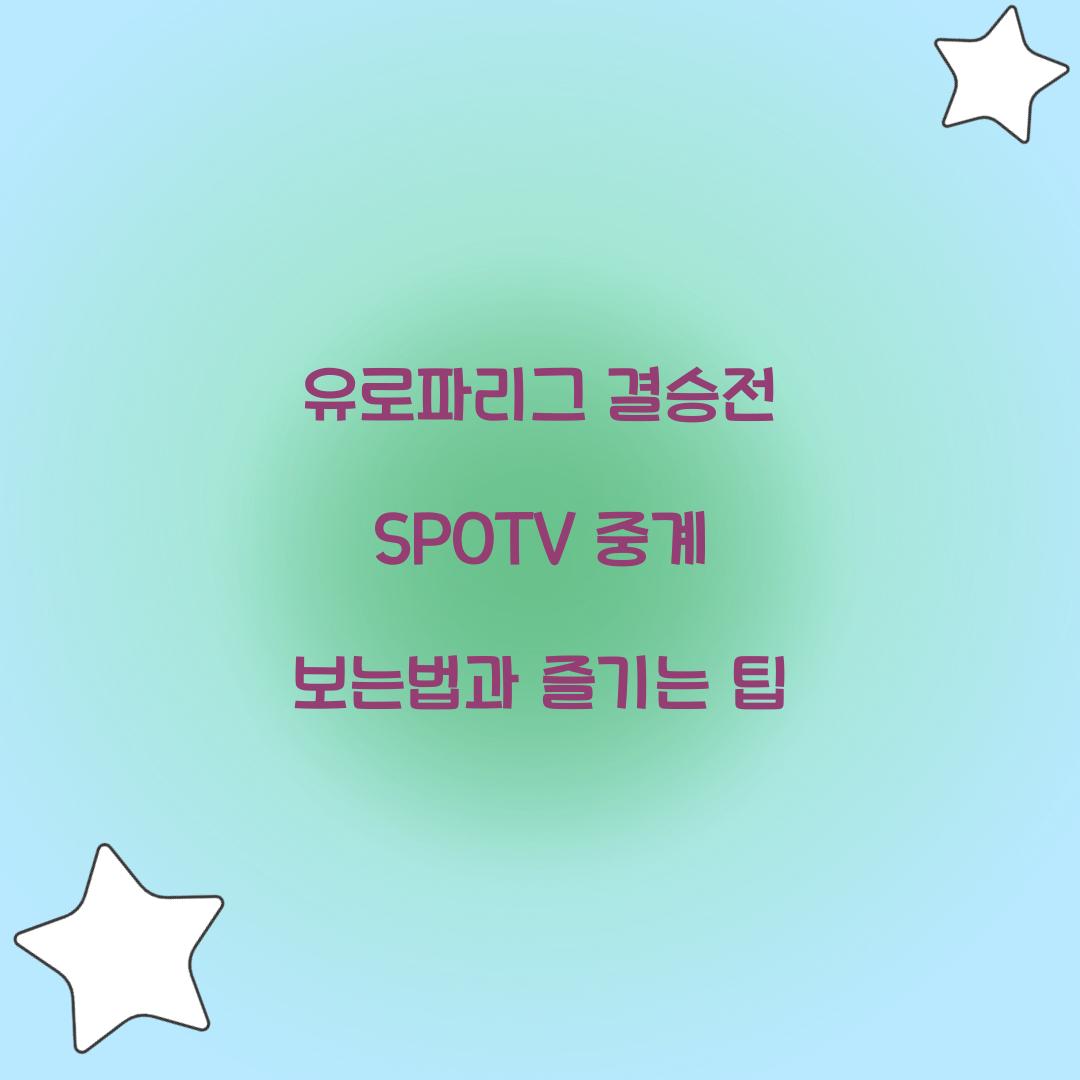 유로파리그 결승전 SPOTV 중계 보는법
