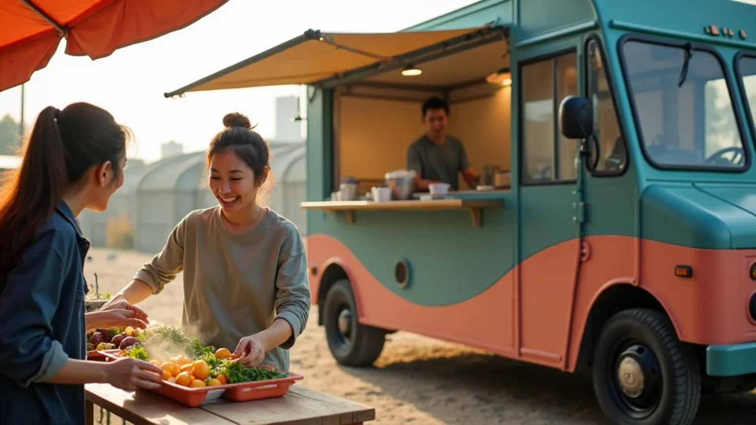 이동급식차량에서 따뜻한 식사를 받는 이재민들