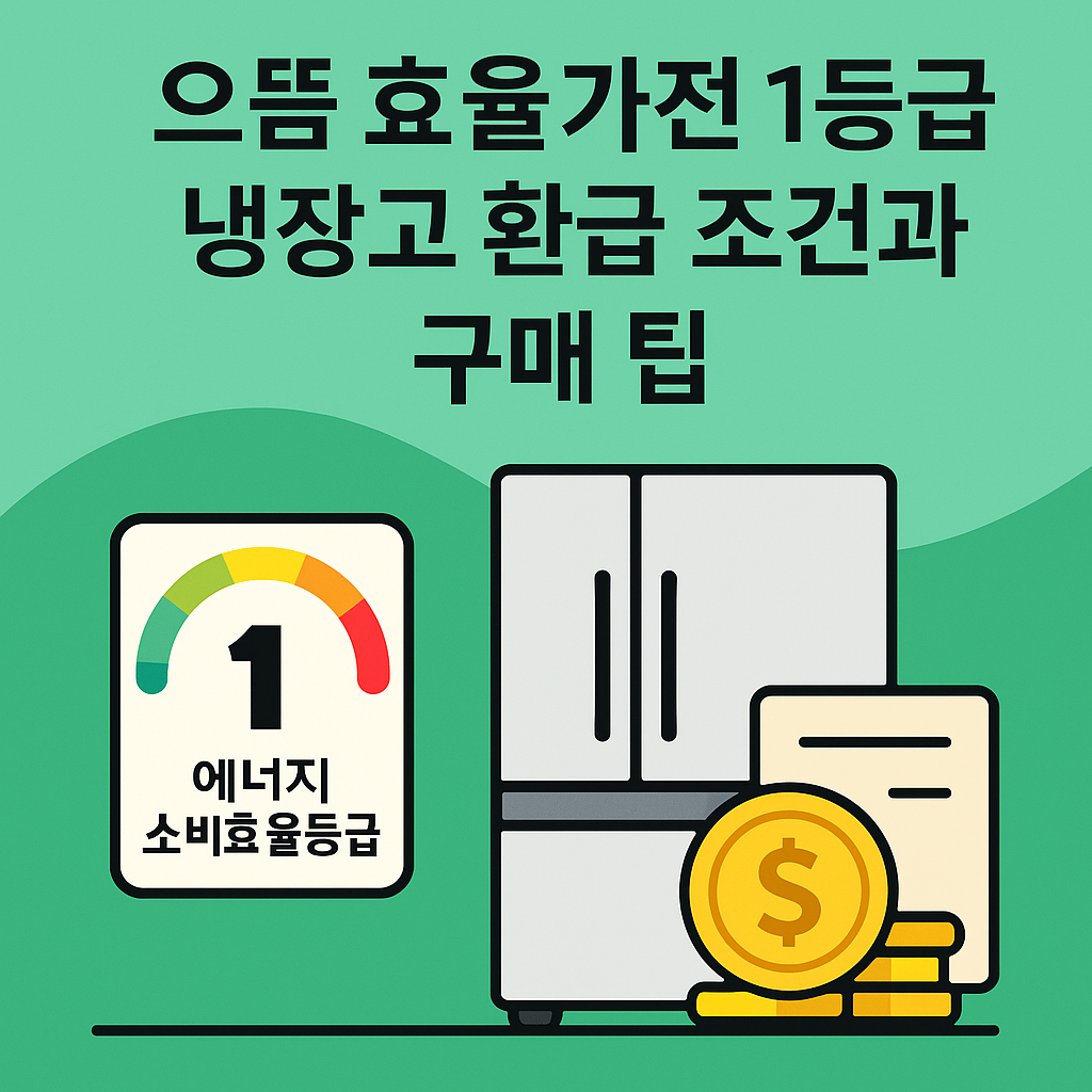 2025년 으뜸 효율가전 1등급 냉장고 환급 조건과 구매 팁