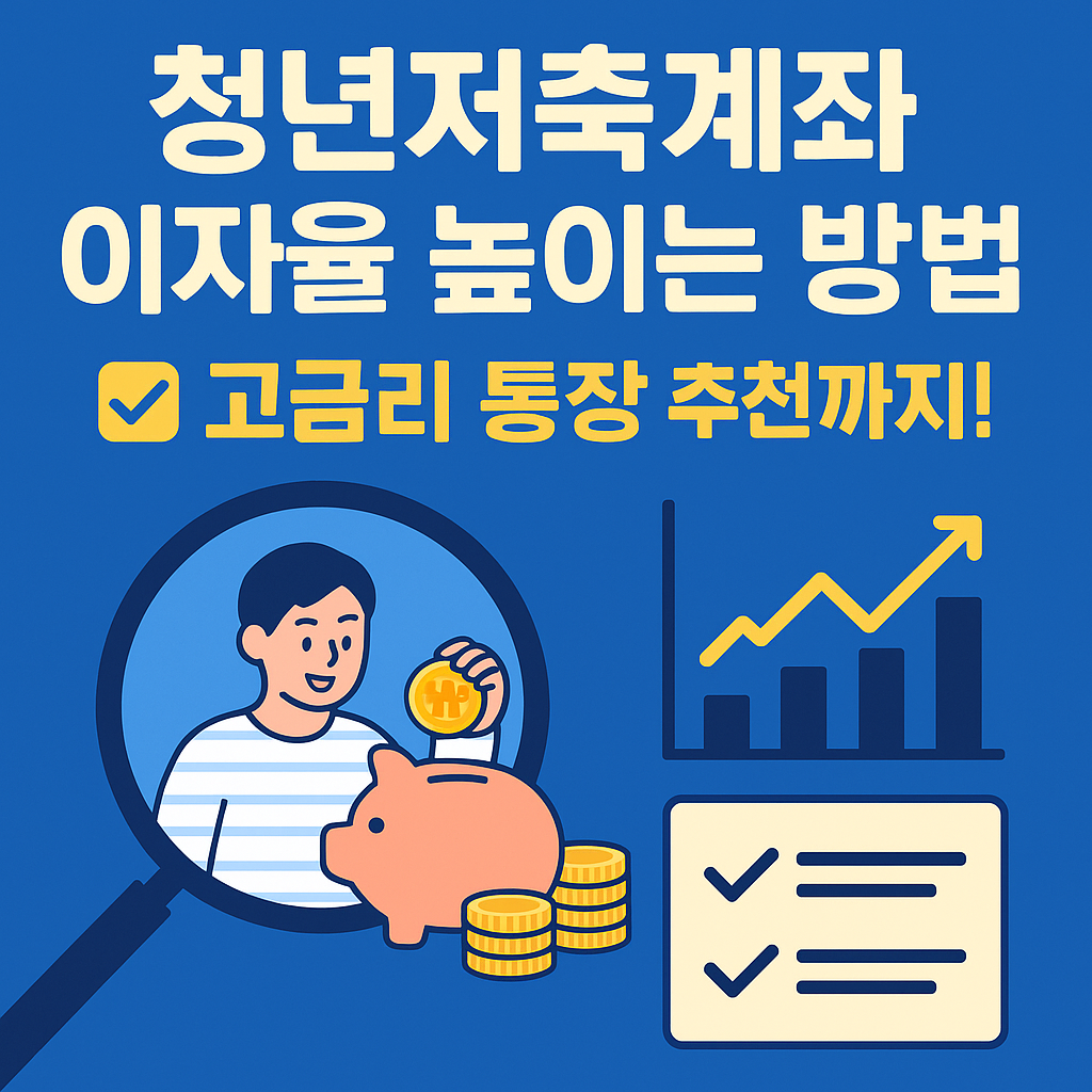 2025 청년저축계좌 이자율 높이는 방법 - 고금리 통장 추천까지!
