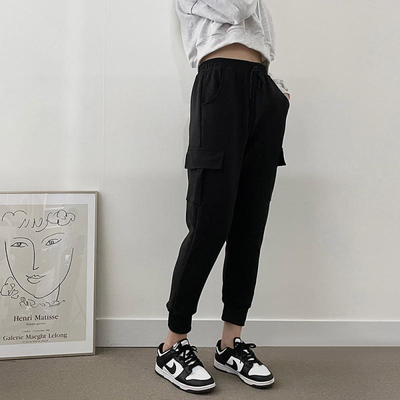 융기모 밴딩 카고 조거 팬츠 여자 겨울 기모 조커바지