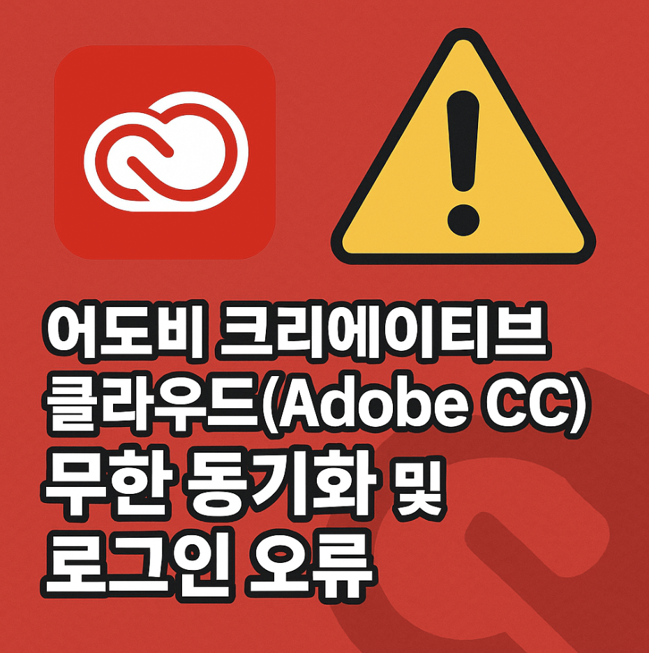 어도비 크리에이티브 클라우드(Adobe CC) 무한 동기화 및 로그인 오류