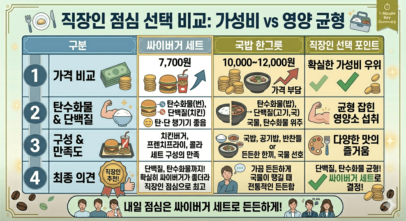 운동하는 날 점심은 싸이버거가 좋더라