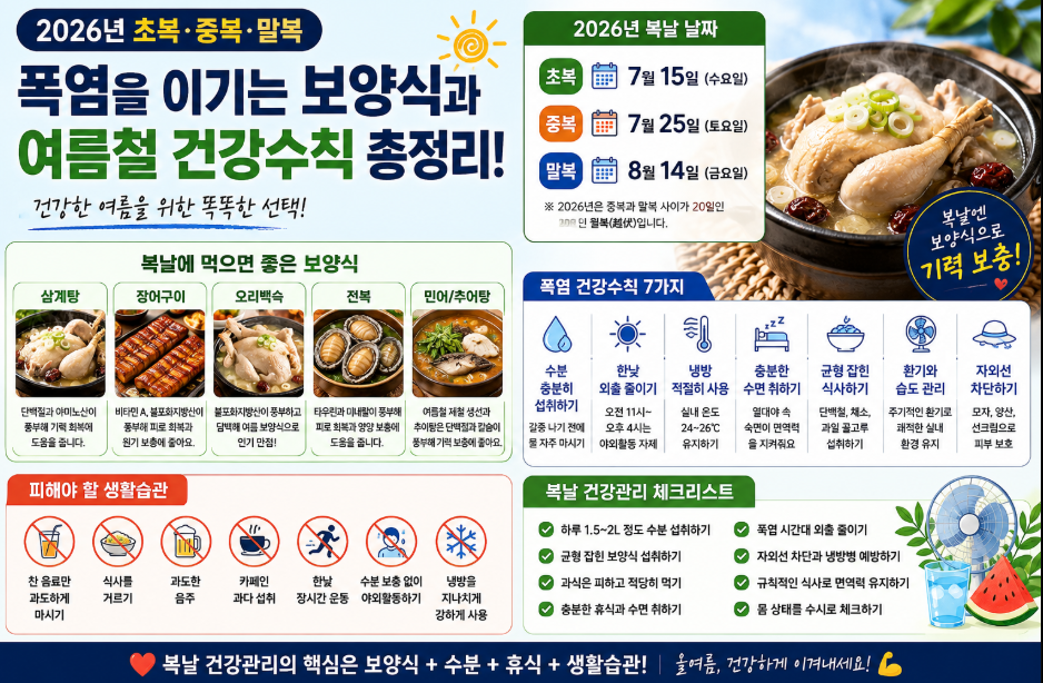 여름철 건강, 복날만 잘 챙겨도 달라집니다