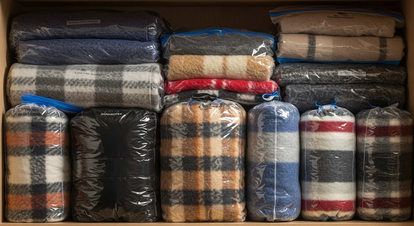 압축된 겨울이불