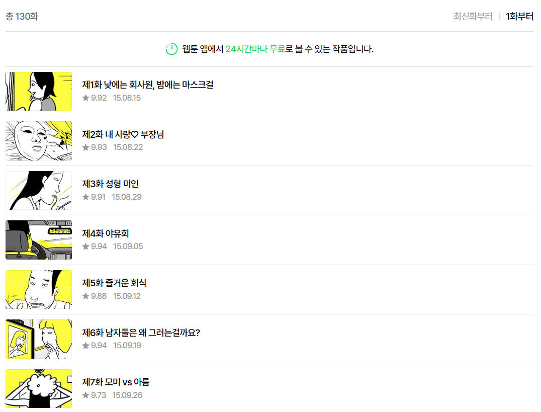 마스크걸 원작 웹툰