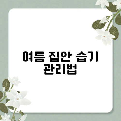 여름 집안 습기 관리법