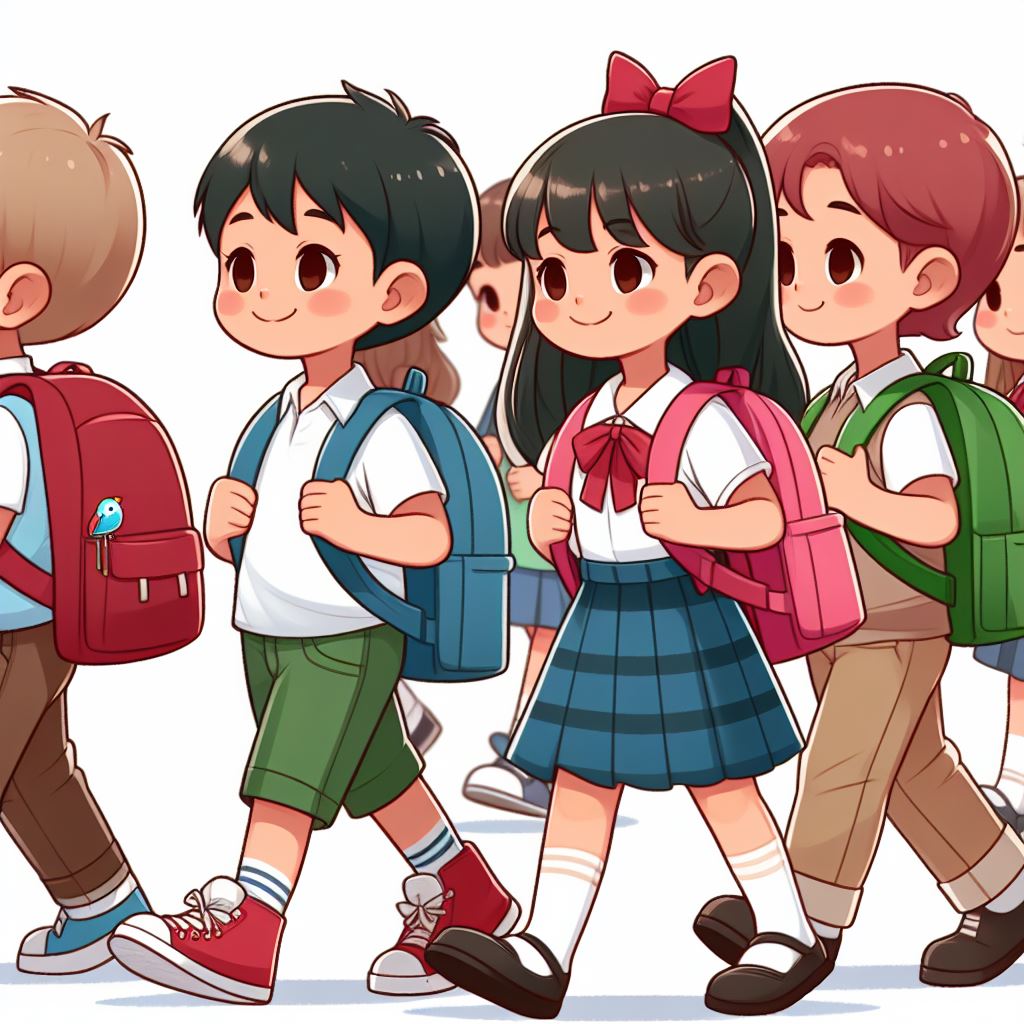 새학기 등원하는 아이들