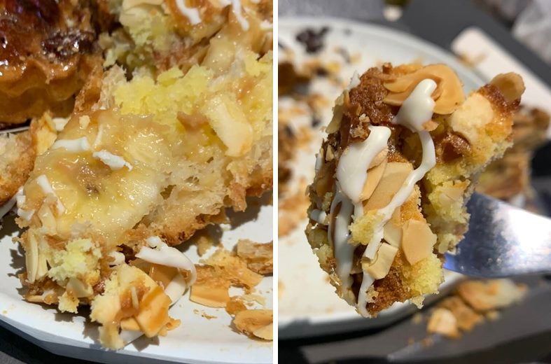 바나나 캐러맬 크로와상 단면