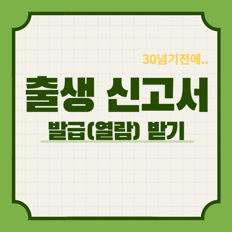 출생신고서 발급받기