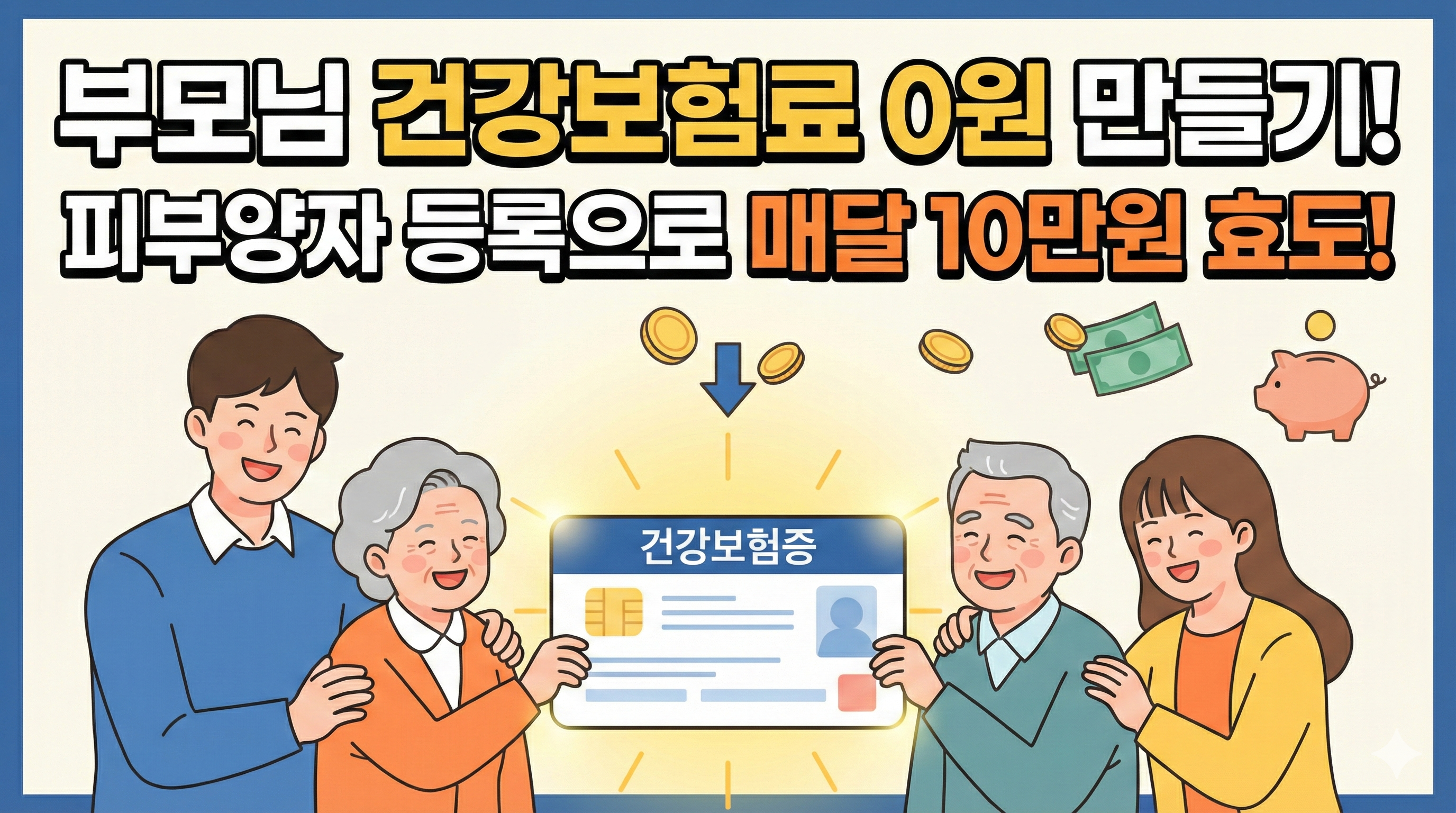 부모님 건강보험 피부양자 등록: 매달 10만 원 보험료 아끼는 효도 꿀팁