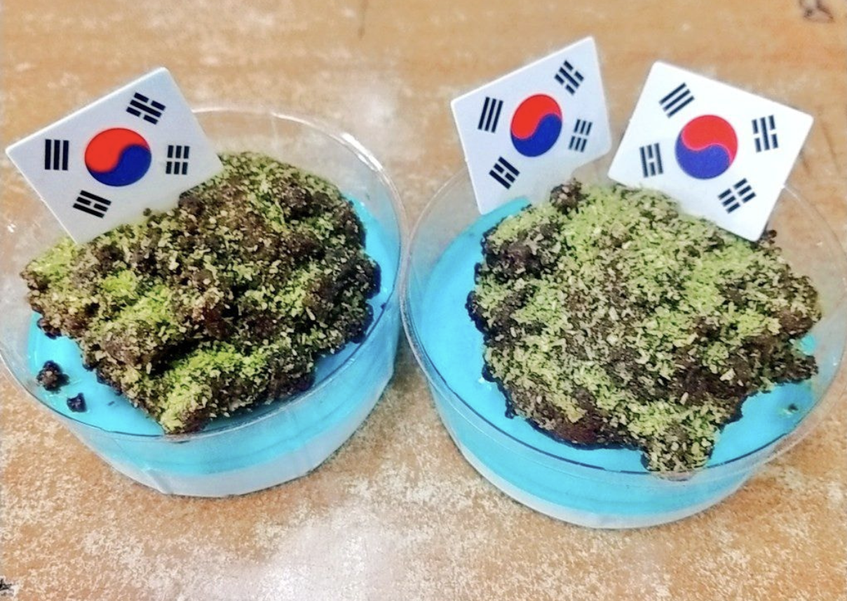 학교급식에서 제공되는 독도의 날 기념 케이크