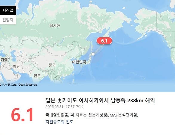 🌀2025년 일본 지진설 현실화? 홋카이도 6.1 강진 발생!