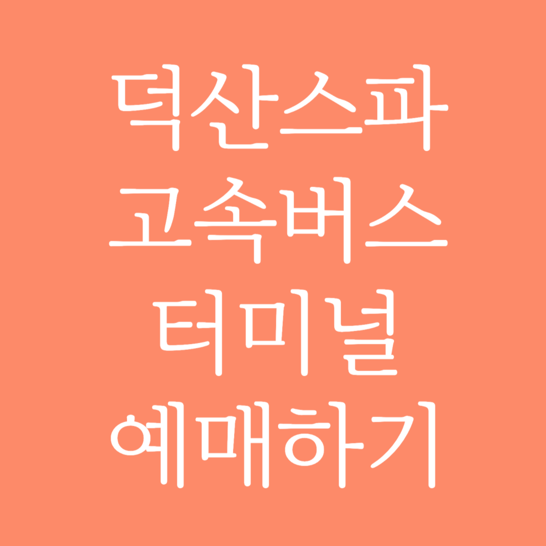 덕산스파 고속버스터미널 시간표 조회 및 예매하기