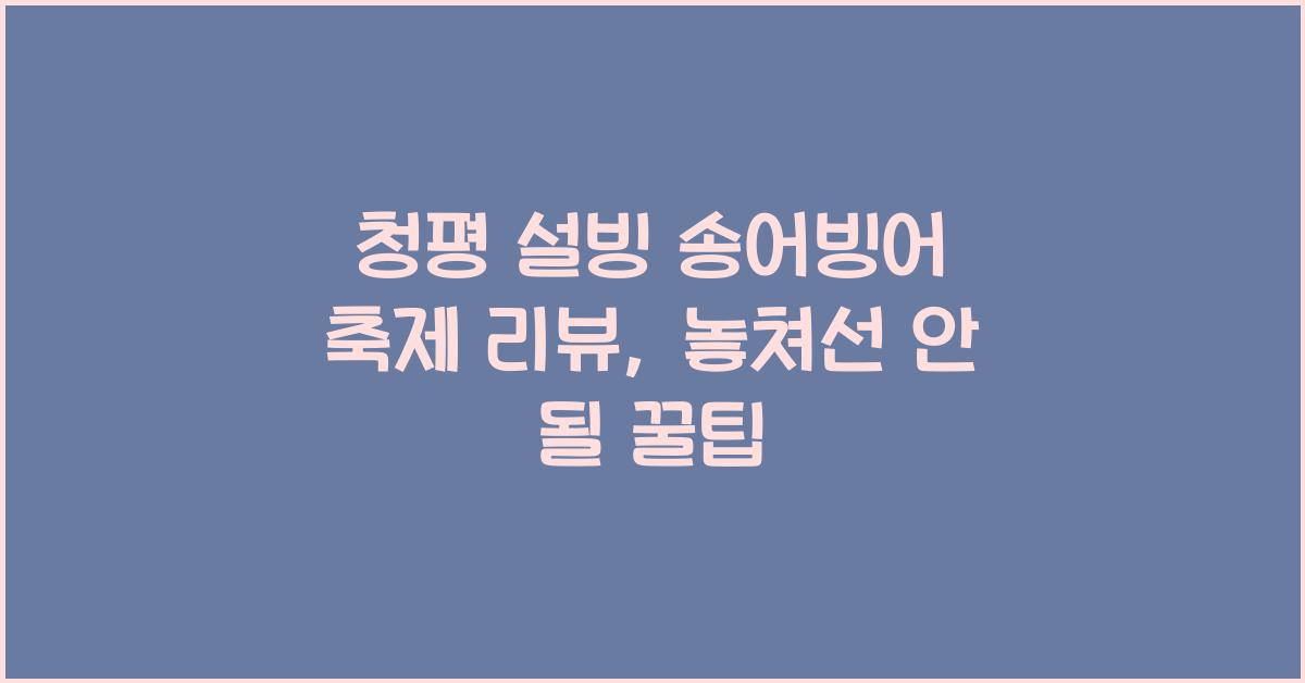 청평 설빙 송어빙어 축제 리뷰