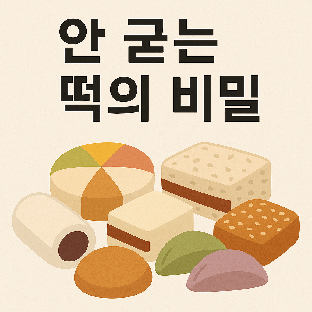 안 굳는 떡의 비밀 제목과 다양한 떡들의 모습