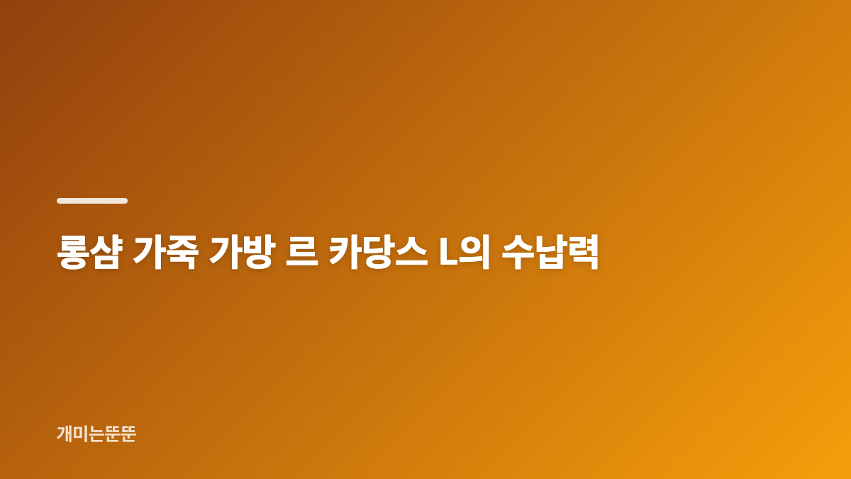 롱샴 가죽 가방 르 스마트 L의 포멀한 매력