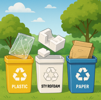 포장재 종류별 분리배출법 관련 이미지