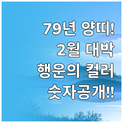 2025년 2월 79년생 양띠 행운의..