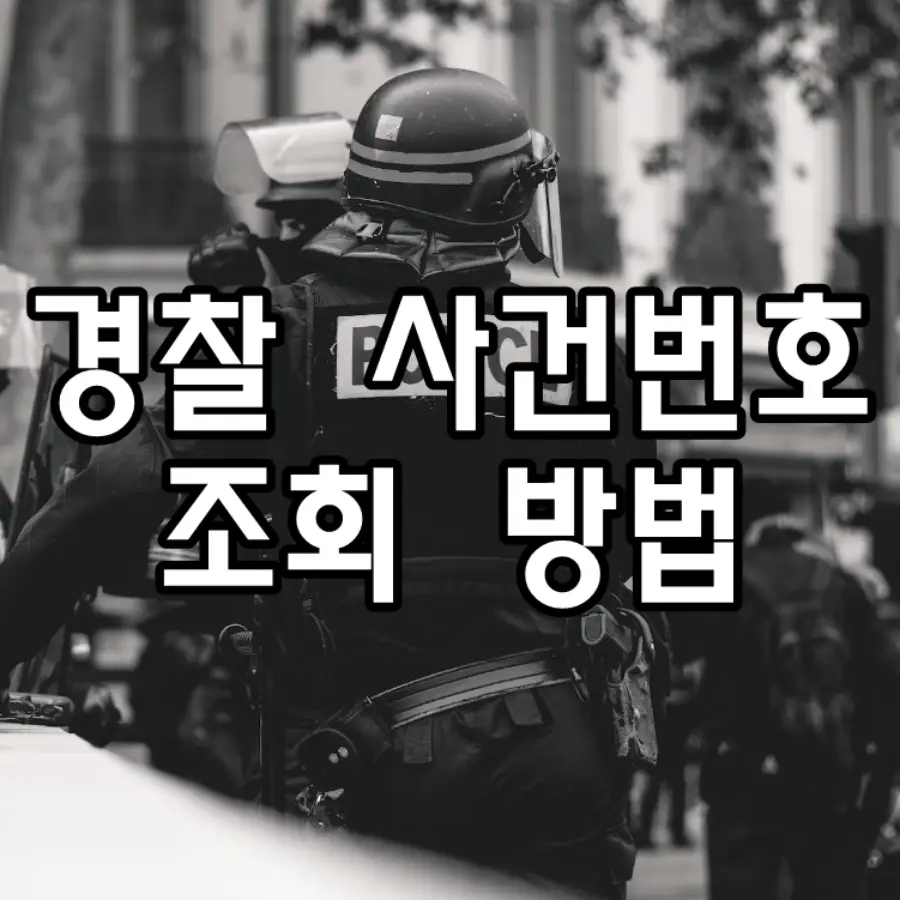 경찰 사건번호 조회방법 문구가 그려진 이미지