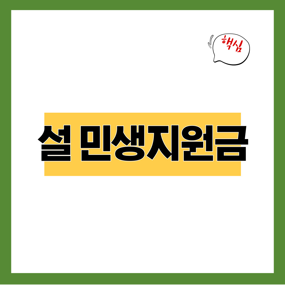 설명절 지원금