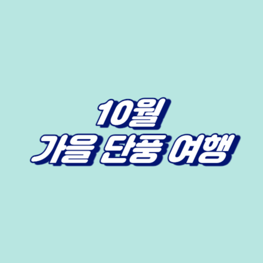 10월 가을 단풍 여행