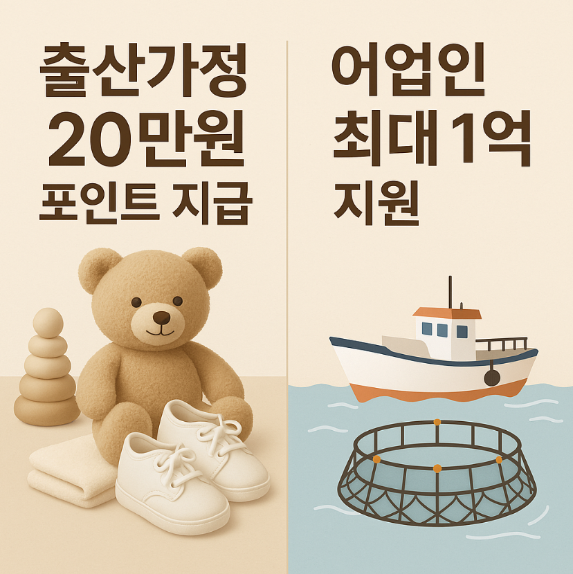 2025 최신정책 ❘ 출산가정 20만원 포인트&middot;어업인 1억 긴급지원 받는 법