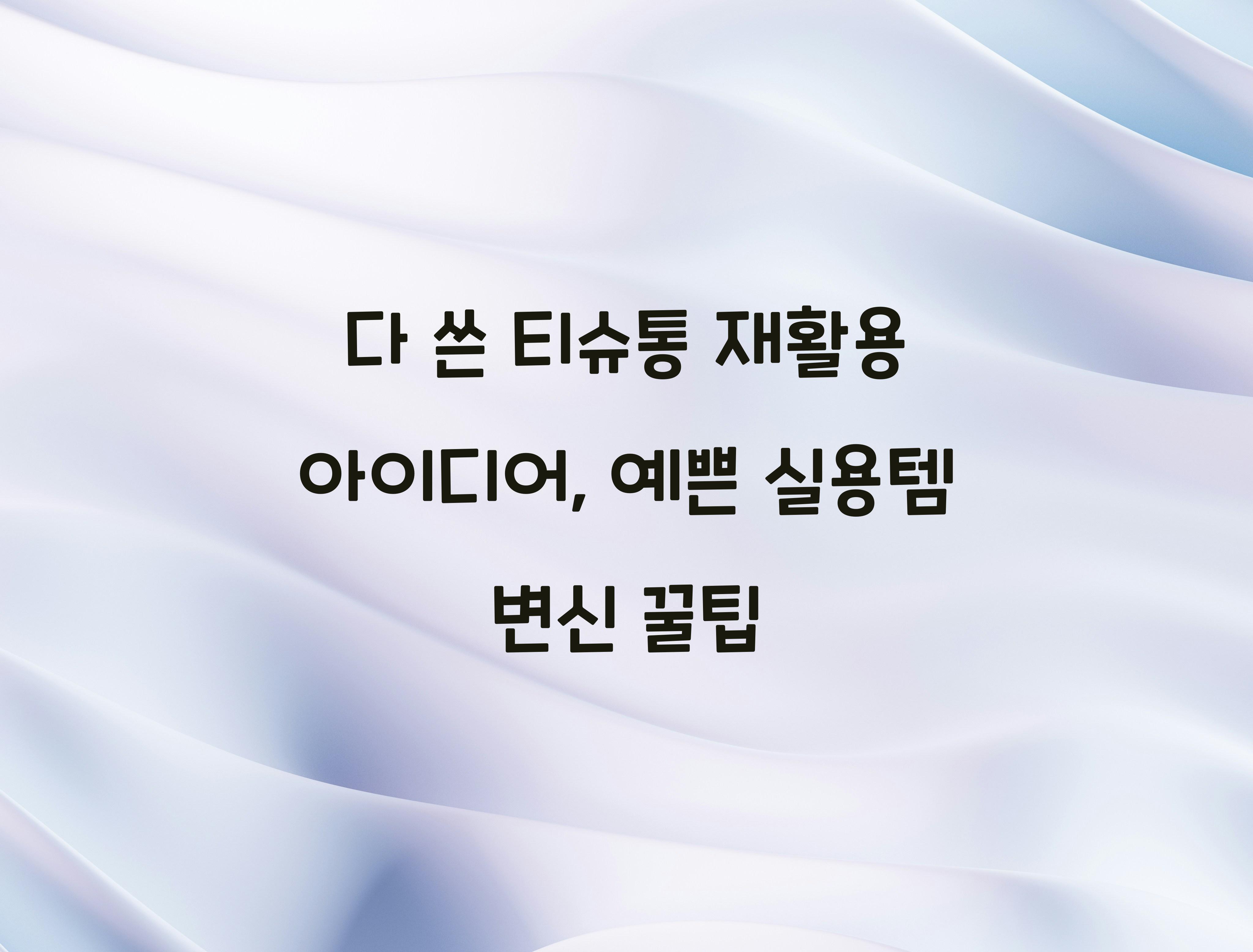 다 쓴 티슈통 재활용 아이디어