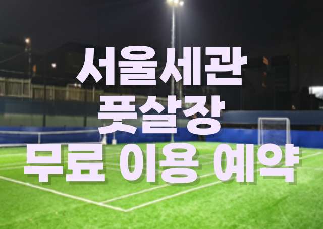 강남구 관세청 서울세관 풋살장 무료 이용 예약하기