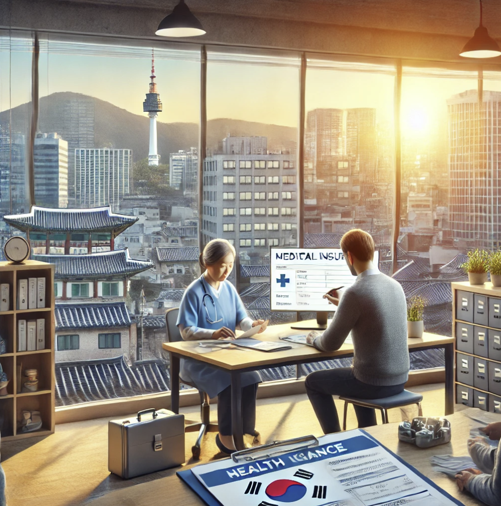 건강보험 청구서 작성 중인 환자