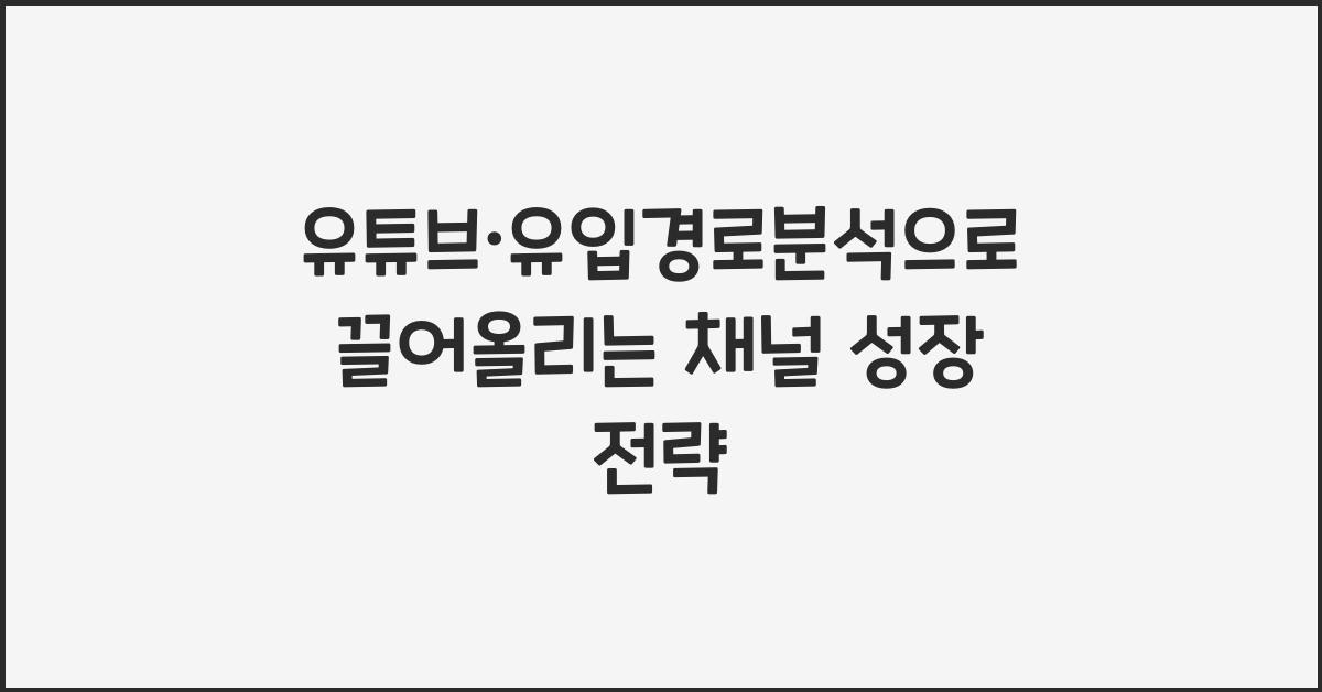 유튜브·유입경로분석