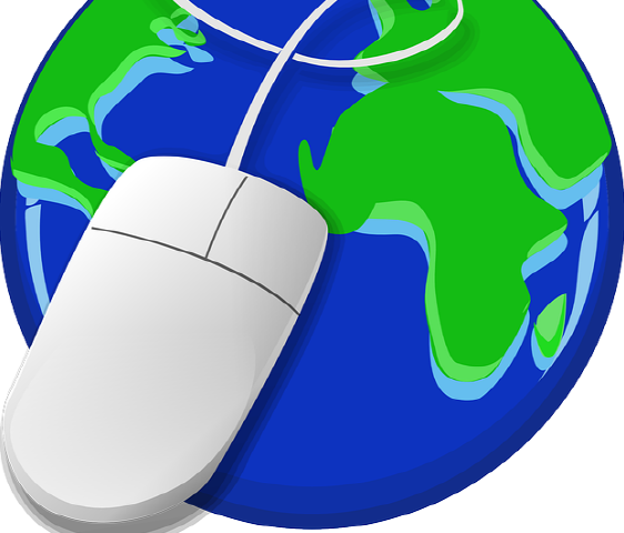 지구본위의 마우스 이미지