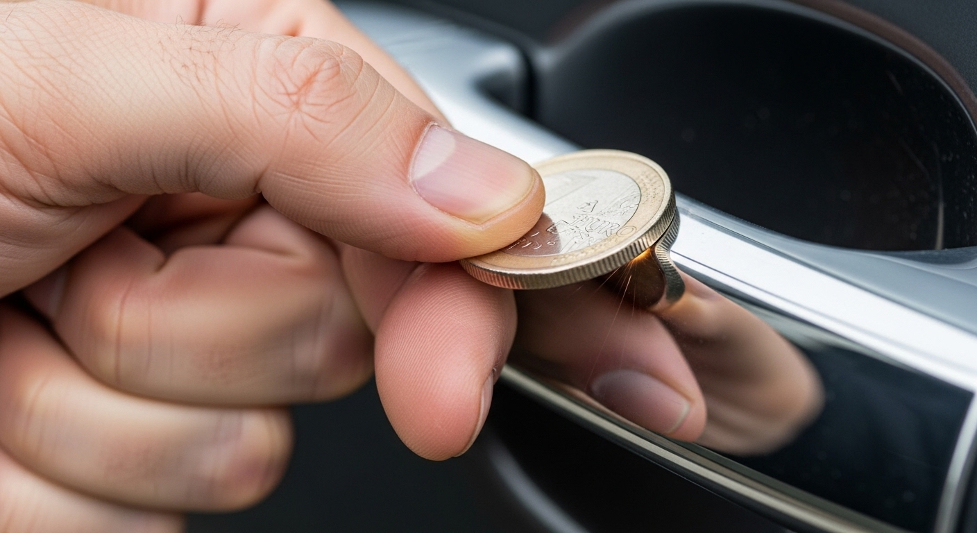 동전으로 톡 치는 모습