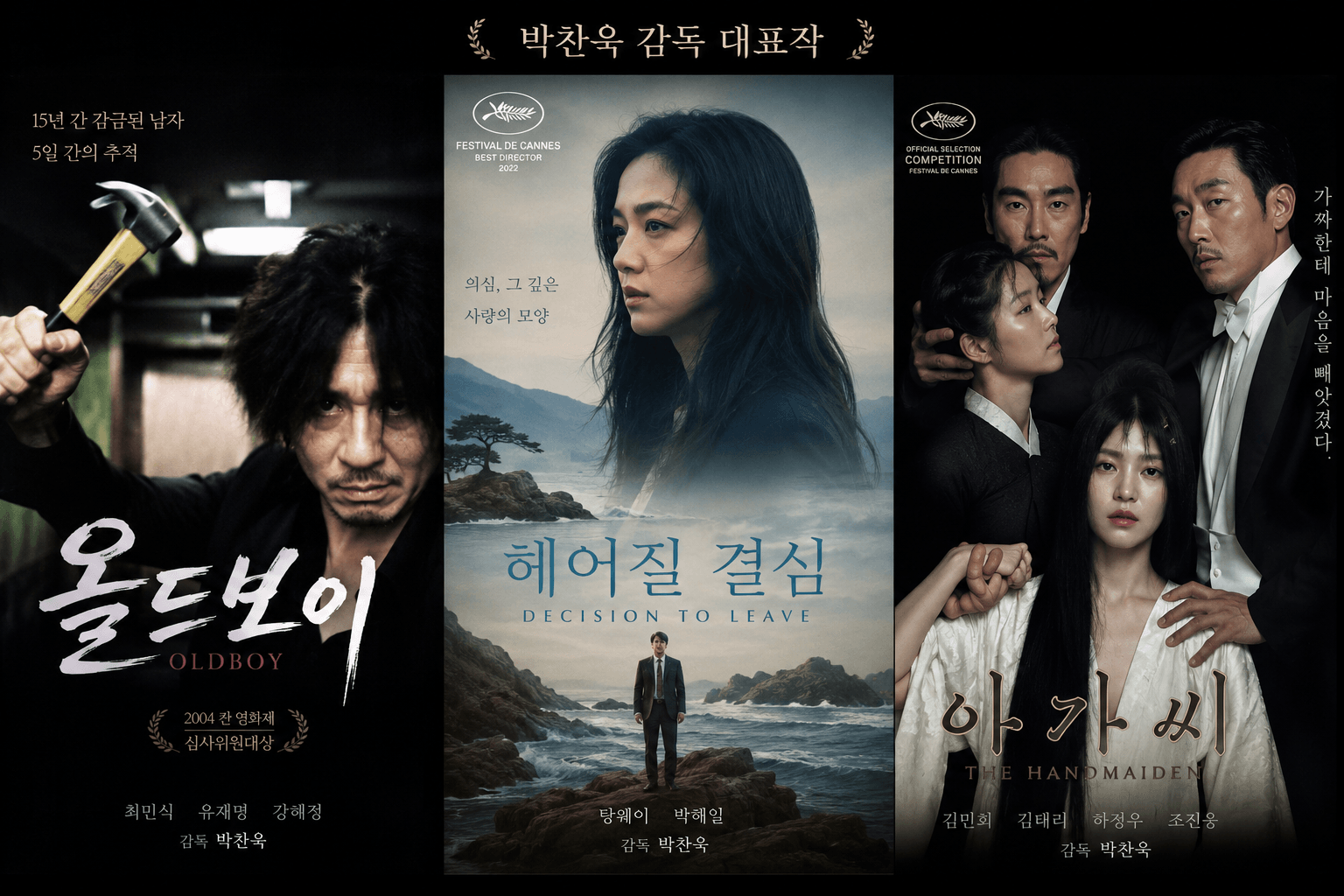 박찬욱 감독의 대표영화 포스터 중