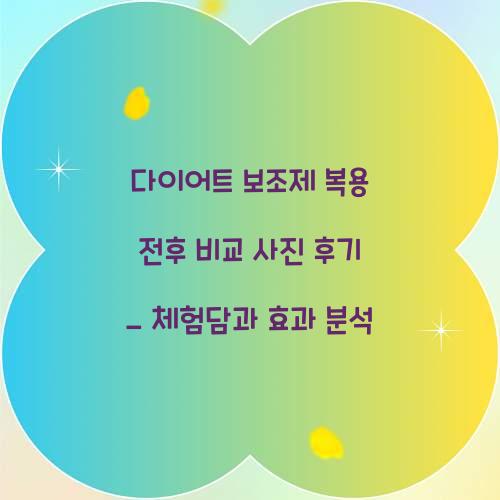 다이어트 보조제 복용 전후 비교 사진 후기