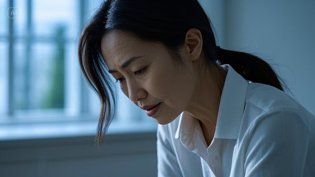 A woman is having troubles because of cancer.