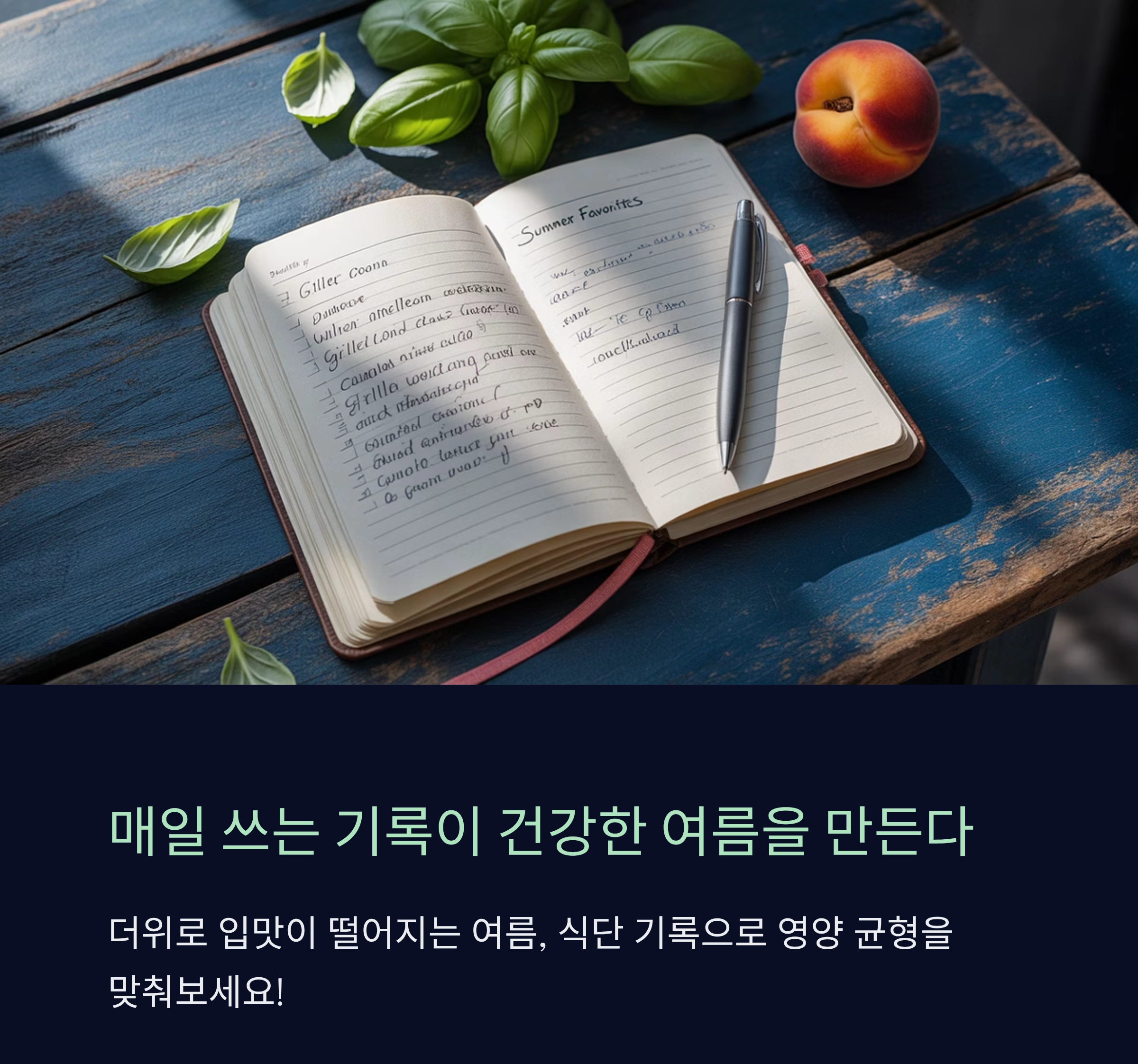 여름철 건강 지키는 식단 기록 다이어리 활용법