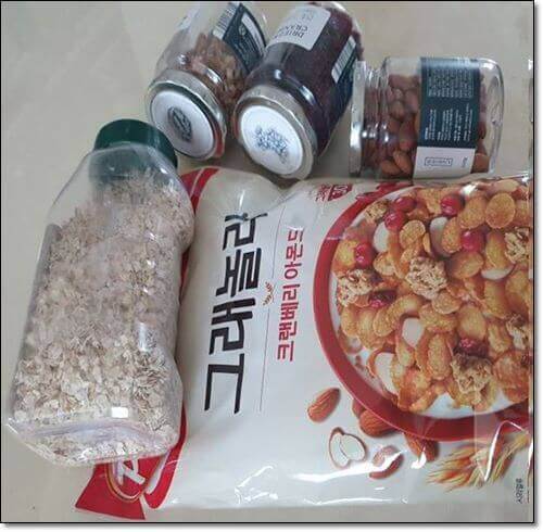 귀리와 그레놀라, 견과류