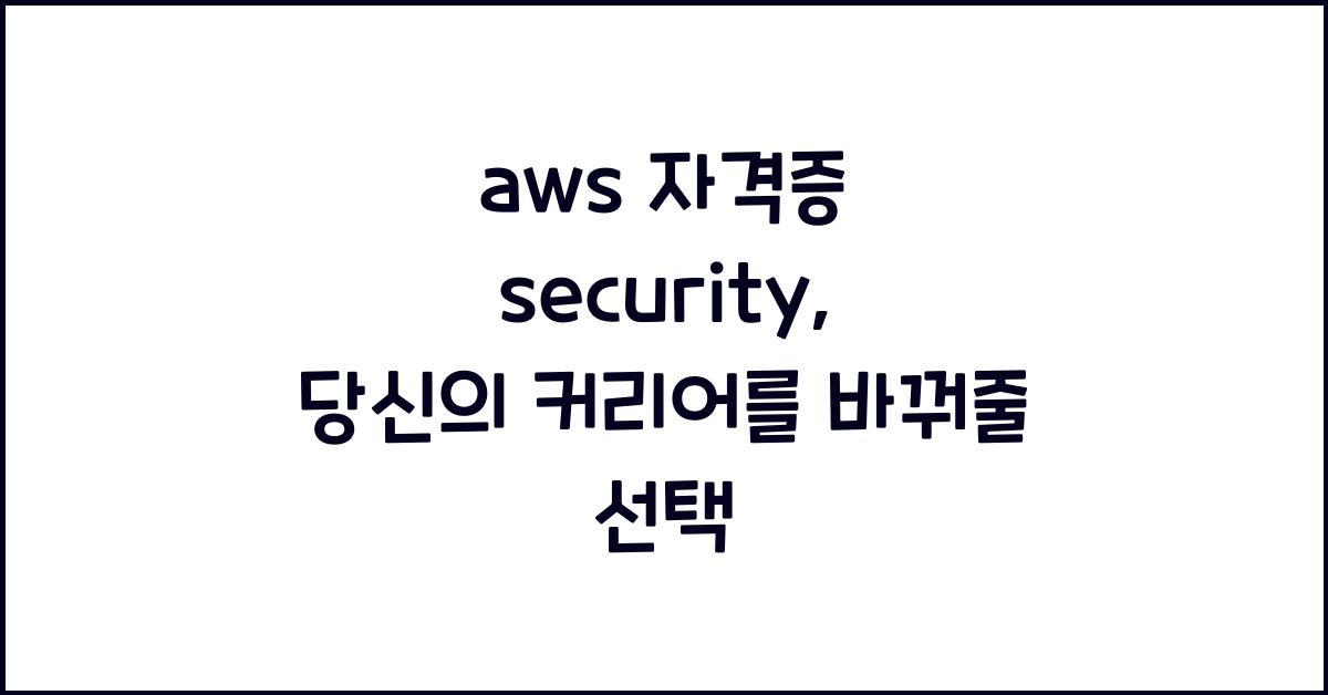 aws 자격증 security